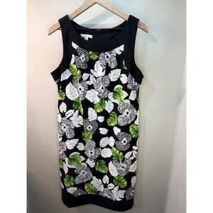 Dressbarn Sleeveless Tropical Floral Print Sheath Dress Women 16